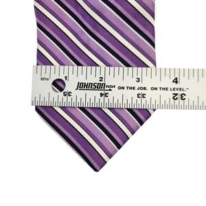 JOS. A. BANK Signature Collection Purple REPP Stripe Silk Cotton Necktie Men NWT